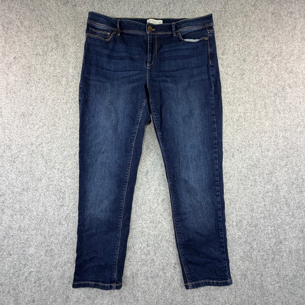 J. Jill Denim Authentic Fit Slim Ankle Jeans Dark Wash Blue Size 14 Stretch